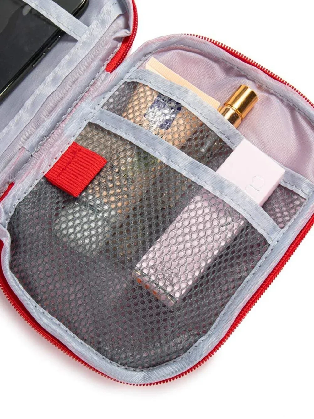 Red First Aid Bag Empty 1st Aid Bag Section Dividers Medical Travel Case Emergen